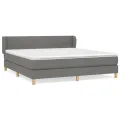cadre de lit avec matelas Gris foncé 160x200cm Tissu