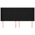 Tête de lit avec oreilles Noir 183x16x118/128 cm Tissu