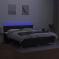 cadre de lit avec matelas LED Noir 180x200 cm Tissu