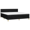 cadre de lit avec matelas LED Noir 180x200 cm Tissu