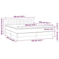 cadre de lit avec matelas LED Noir 180x200 cm Tissu