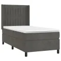 cadre de lit matelas LED Gris foncé 90x190cm Velours