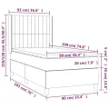 cadre de lit matelas LED Gris foncé 90x190cm Velours