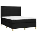 cadre de lit avec matelas Noir 140x200 cm Tissu
