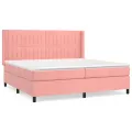 cadre de lit avec matelas Rose 200x200 cm Velours
