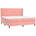 cadre de lit avec matelas Rose 200x200 cm Velours