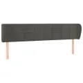 Tête de lit avec oreilles Gris foncé 183x23x78/88 cm Velours