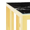 Table basse doré 50x50x50 cm acier inoxydable et verre