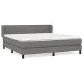 cadre de lit avec matelas Gris foncé 180x200cm Tissu