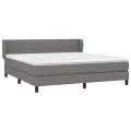 cadre de lit avec matelas Gris foncé 180x200cm Tissu