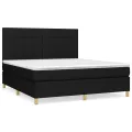 cadre de lit avec matelas Noir 180x200 cm Tissu