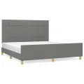 Cadre de lit avec tête de lit Gris foncé 180 x 200 cm Tissu