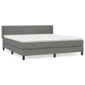 cadre de lit avec matelas Gris foncé 180x200cm Tissu