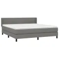 cadre de lit avec matelas Gris foncé 180x200cm Tissu