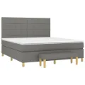 cadre de lit avec matelas Gris foncé 180x200cm Tissu