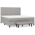 cadre de lit avec matelas Gris clair 180x200cm Tissu