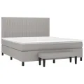 cadre de lit avec matelas Gris clair 180x200cm Tissu