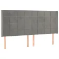 Tête de lit avec oreilles Gris clair 183x16x118/128 cm Velours