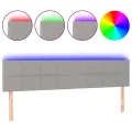 Tête de lit à LED Gris clair 180x5x78/88 cm Tissu
