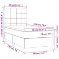 cadre de lit et matelas Gris clair 90x190 cm Tissu