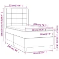 cadre de lit matelas LED Gris clair 90x200cm Tissu