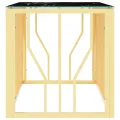 Table basse doré 110x45x45 cm acier inoxydable et verre