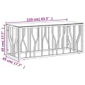 Table basse doré 110x45x45 cm acier inoxydable et verre