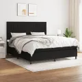 cadre de lit avec matelas Noir 180x200 cm Tissu