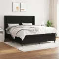 cadre de lit avec matelas Noir 180x200 cm Tissu