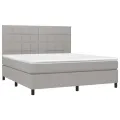 cadre de lit et matelas et LED Gris clair 160x200 cm