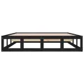 Cadre de lit Noir 180x200 cm Super King Bois massif