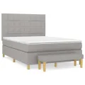 cadre de lit avec matelas Gris clair 140x200cm Tissu