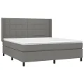 cadre de lit matelas LED Gris foncé 180x200 cm Tissu
