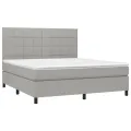 cadre de lit et matelas et LED Gris clair 180x200 cm