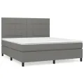 cadre de lit avec matelas Gris foncé 180x200cm Tissu