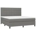 cadre de lit avec matelas Gris foncé 180x200cm Tissu