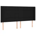 Tête de lit à LED Noir 203x16x118/128 cm Tissu