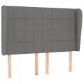 Tête de lit avec oreilles Gris foncé 147x23x118/128 cm Tissu