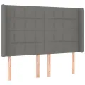 cadre de lit matelas LED Gris foncé 140x190 cm Tissu