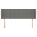 Tête de lit avec oreilles Gris foncé 147x23x78/88 cm Tissu