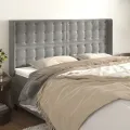 Tête de lit avec oreilles Gris clair 203x16x118/128 cm Velours