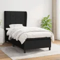 cadre de lit avec matelas Noir 100x200 cm Tissu