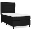 cadre de lit avec matelas Noir 100x200 cm Tissu