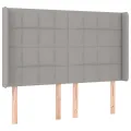 cadre de lit matelas LED Gris clair 140x200 cm Tissu