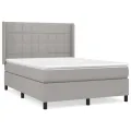 cadre de lit avec matelas Gris clair 140x200cm Tissu