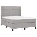 cadre de lit avec matelas Gris clair 140x200cm Tissu