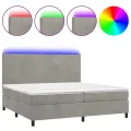 cadre de lit avec matelas LED Gris clair 200x200 cm