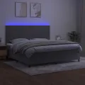 cadre de lit avec matelas LED Gris clair 200x200 cm