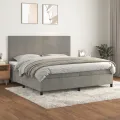cadre de lit et matelas Gris clair 200x200cm Velours