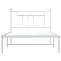 Cadre de lit métal avec tête de lit blanc 107x203 cm